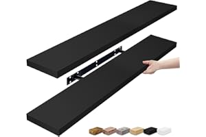 Sorbus Floating Shelves for Wall - 35 Inch Long Bathroom Shelves, Wall Decor for Bedroom, Kitchen, Living Room & Book Storage - Mounted Floating Shelf with Invisible Brackets (Black, 2 Pack)