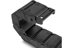 Aweking 25 x 57mm (Inner H x W) R55 Enclosed Type Drag Chain Cable Wire Carrier Protection Chain 39.3inch/1M for 3D Printer and CNC Router Mill,Black Plastic Nylon