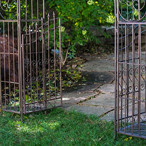 Gated Hodgson Garden Metal Arbor with Matching Trellis - Thumbnail 3