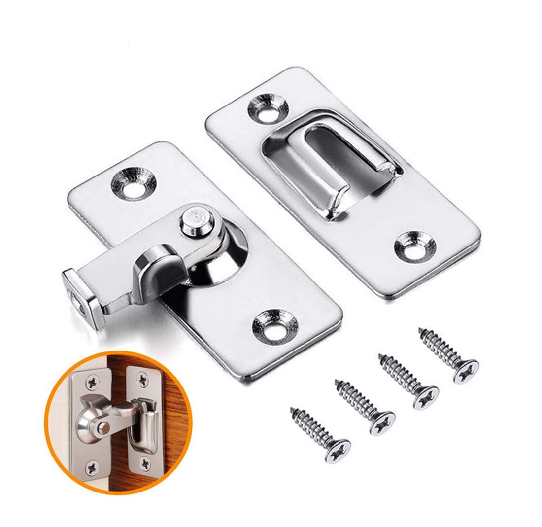 Repuhand Door Hasp Latch 90 Degree with 4 Screws for Sliding Door Hardware Locks Bolt Household Accessories Stainless Steel
