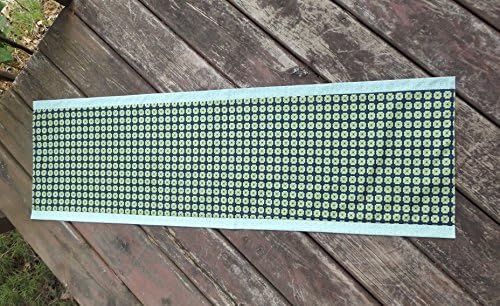 Navy and Green Elegant Geometric Print Table Runner With Coordinating Backer