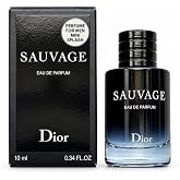 Dior Sauvage Perfume for Men Mini EDP Travel Splash 0.34 ounce | Designer cologne mini, luxury men's fragrance, pocket size, fragrance sampler, collectible miniature, gift for him