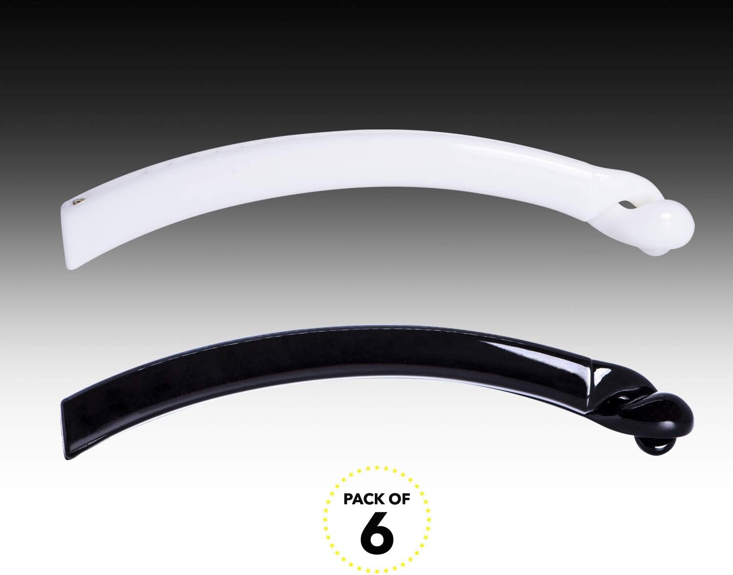 RC ROCHE 6 Pcs Banana Hair Clip Thin Hair Fine Ponytail Maker No Slip Small Claw for Women Secure Grip Jaw Clamp Cute Strong Medium Black and White - Image 5