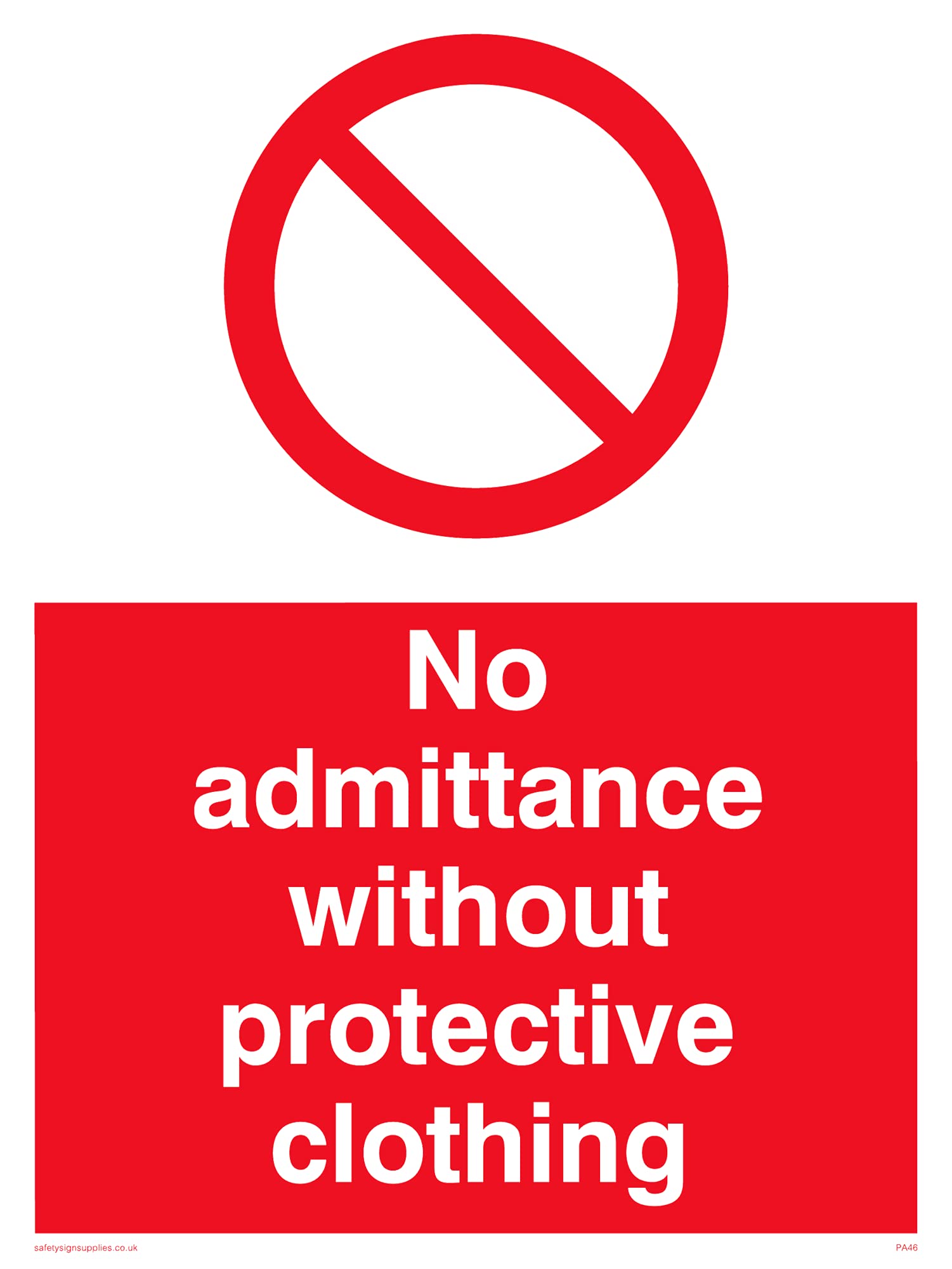 Pack of five - Admittance-protective Clothes Sign - 150x200mm - A5P