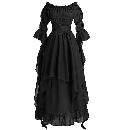 NSPSTT Victorian Dress Renaissance Costume Women Gothic Witch Dress Medieval Wedding Dress(L/XL, Black) in Kenya | Whizz Costumes NSPSTT Victorian Dress Renaissance Costume Women Gothic Witch Dress Medieval Wedding Dress(L/XL, Black) in Kenya | Whizz Costumes
