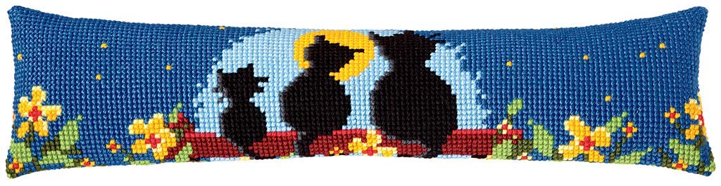 Vervaco Draught Excluder Cat Family Cross Stitch Kit, Multi-Colour