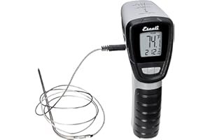 Escali Infrared Surface and Probe Digital Thermometer 40-inches Plug-in Probe, Two-in-One Adjustable Temperature Alert