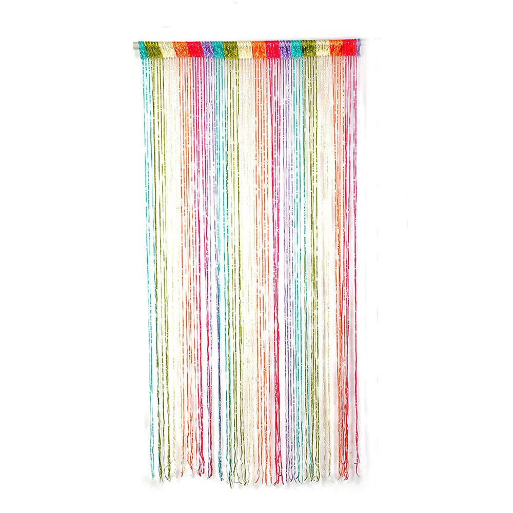 smilegirl String Door Curtain Fly Insect Bug Screen String Doorways Divider Glitter Retro Tassel Doors Doorways Dividers Window Curtain Panel Party Decorations (Rainbow) — image 1