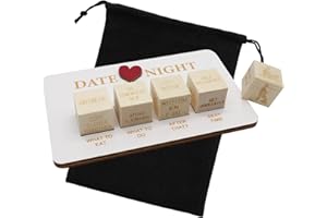 MHOYMP Wooden Date Night Dice Naughty Couple Dice Game for Him Funny Portable Couple Dice Kit for Women Men Husband Girlfriend Boyfriend Valentine's Day Bridal Wedding Shower