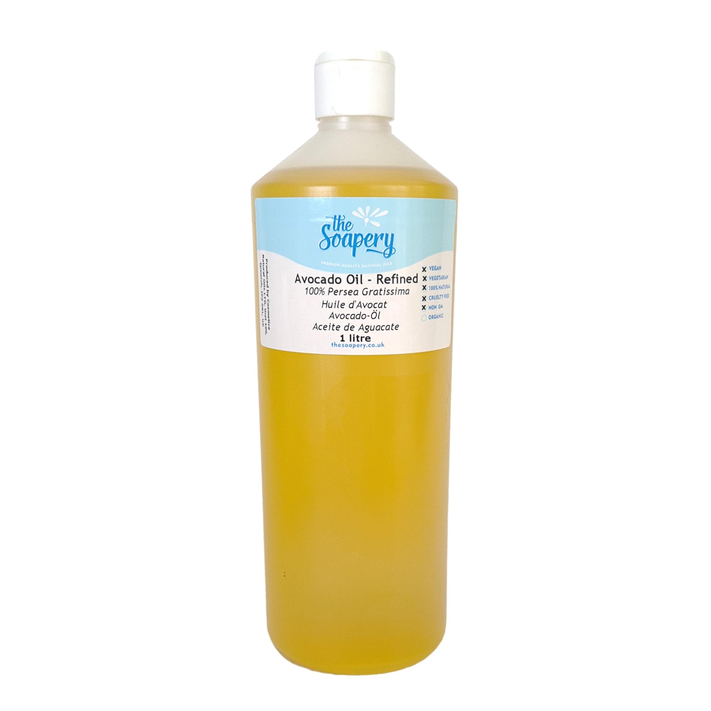 Avocado Oil - 1 Litre Refined Cosmetic Grade for Massage, Aromatherapy, Soap and Natural Skin Care