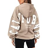 ORANDESIGNE Womens Letter Print Hoodies Fleece Graphic Sweatshirts Long Sleeve Pullover Sweaters with Pocket