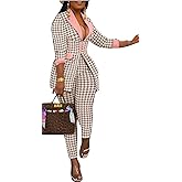 Recious Womens Sexy 2 Pieces Denim Printed Zipper Jackets Bodycon Pants Party Clubwear Tracksuit Outfits Set