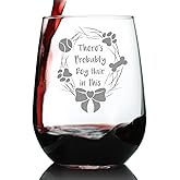 Bevvee Dog Hair - Stemless Wine Glass - Funny Dog Gifts for Dog Lovers - Large 17 Ounce Glasses