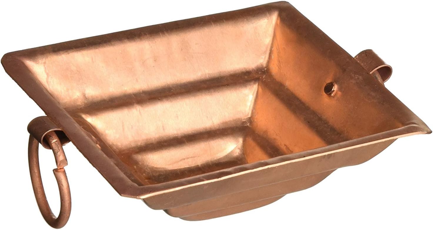 JP India Traditional-Indian-Pure-Copper-Hawan-kund-Hindu-Yagya-Pooja-for-use-Home-temple Traditional-Indian-Pure-Copper-Hawan-kund-Hindu-Yagya-Pooja-for-use-Homd(Width - Upper - 5.5"/ Bottom - 2"