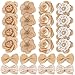 24PCS Handmade Natural Burlap Flowers, Include Burlap Rose Flowers, Burlap Lace Flowers with Pearls, Burlap Hibiscus Flowers, Burlap Bowknot, 6 Styles Vintage Burlap Rustic Flowers for DIY Craft