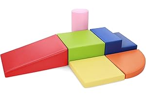 JungleDove 6-Piece Soft PU Leather Climbing Blocks for Toddlers - Baby Foam Play Climbing Toys for Toddlers Indoor