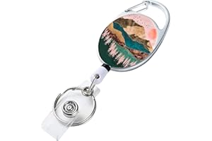Badge Reel Retractable Badge Holder with Retractable Keychain for Keys Cute Name Nurse Decorative Badge Reels with Belt Clip 