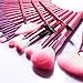 Ecvtop 22 Count Professional Cosmetic Makeup Make up Brush Brushes Set Kit with Leather Pouch (Pink)