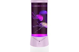 BiKiBao Jellyfish Lamp,Jellyfish Aquarium Tank Jellyfish Mood Light with Rainbow Changing Effect for Kids Adults Home Office Decor Table Lamp Gifts for Christmas (Lilac)