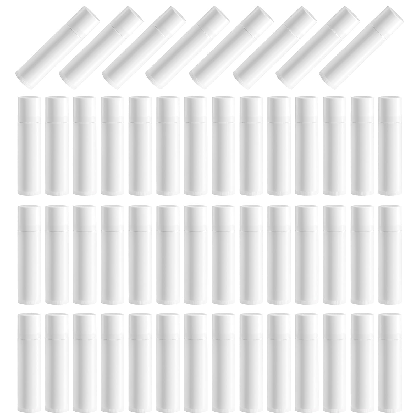 50PCS 5ml Empty Refill White Plastic Lip Gloss Balm LipStick Tubes Chapstick Sample Packing Vials Holder Bottles DIY Beauty Tool with Twist Bottom and Top Cap