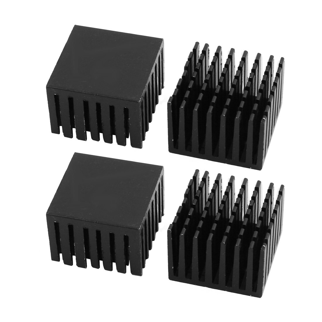 sourcing map 4Pcs 28mm x 28mm x 20mm Aluminum Heatsink Heat Diffuse Cooling Fin Black