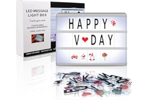 SAKAYO Valentines Personalized Cinema Light Box, Light Up Letter Board with 288 Letters Numbers Seasonal Signs, DIY Message Led Light Box for Valentines Day Christmas Birthday Home Office Room Decor