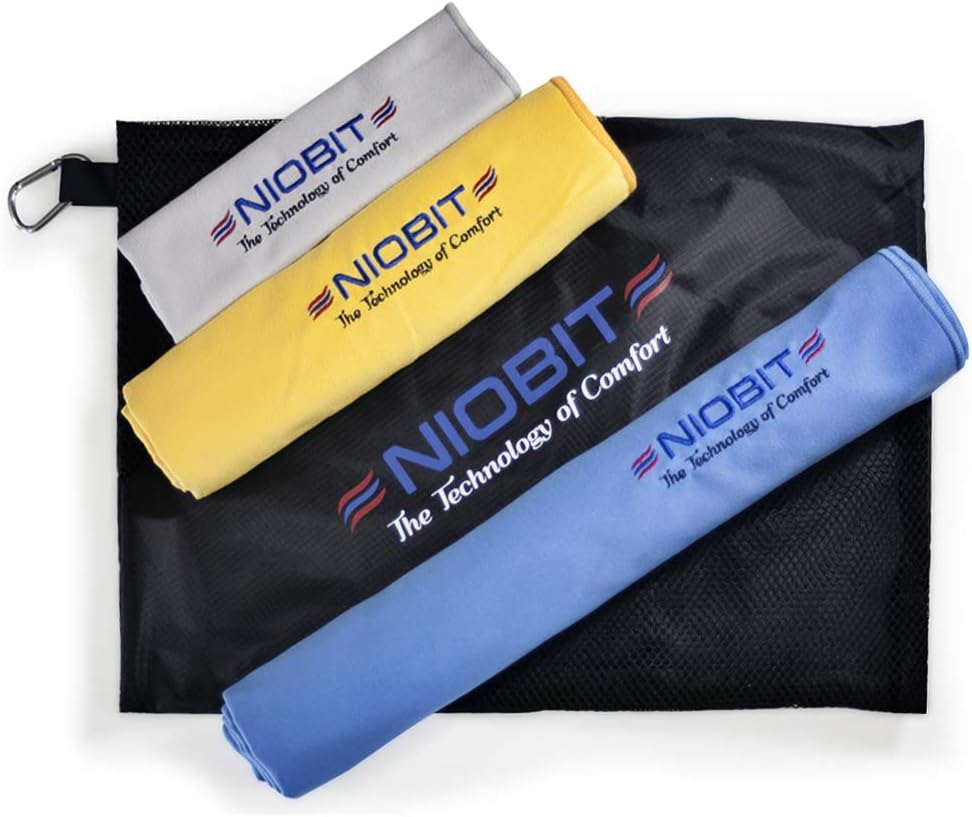 NioBit Spring 2020 Microfiber Towel - 3 Sizes Super Pack with Gym Towel - Ultra Compact Quick Dry Towels for Traveling, Swimming, Hiking, Beach, Yoga