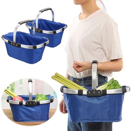 LUVINA Outdoor Camping Folding Cooler Hamper Basket Zip Bag Box (Multicolor)