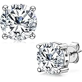 WOAINI 18K Gold Plated Moissanite Earrings Studs for Women Men, Moissanite Solitaire Stud Earring Screw Back 925 Sterling Silver, 0.6-6 Carat VVSI Clarity, Valentines Day Anniversary Birthday Gifts