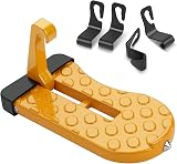URAQT Car Door Pedal Orange Multifunction Foldable Roof Rack Foot Pedal