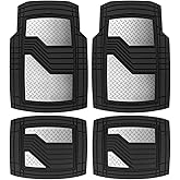 CAT BDK Heavy Duty Rubber Floor Mats for Car SUV Truck & Van-All Weather Protection, Front & Rear with Heelpad & Anti-Slip Nibs Backing, Universal Trim-to-Fit