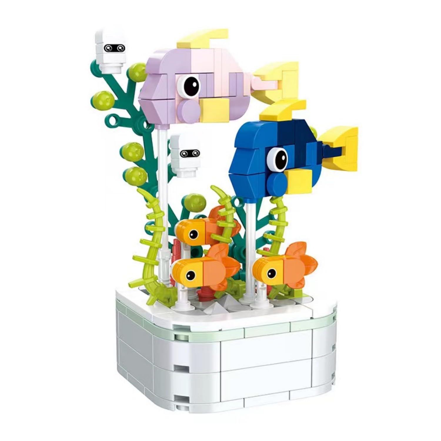 Marine Animals Building Sets, 179 PCS Paracanthurus Hepatus Potted Plant Sea Animal Building Set, Sea Creature Mini Building Kit, Ocean Animal DIY Building Toy Sets, Gifts for Adults and Children (G2)