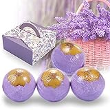 Startreasureland 4 Pack Lavender Fizzy Bath Bombs - Soften and Nourish Skin - Relief from Soreness Aches Pains - Relax on Body & Mind- Perfect Bath Bomb Gift Sets in All Festivals-lavender