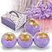 Startreasureland 4 Pack Lavender Fizzy Bath Bombs - Soften and Nourish Skin - Relief from Soreness Aches Pains - Relax on Body & Mind- Perfect Bath Bomb Gift Sets in All Festivals-lavender