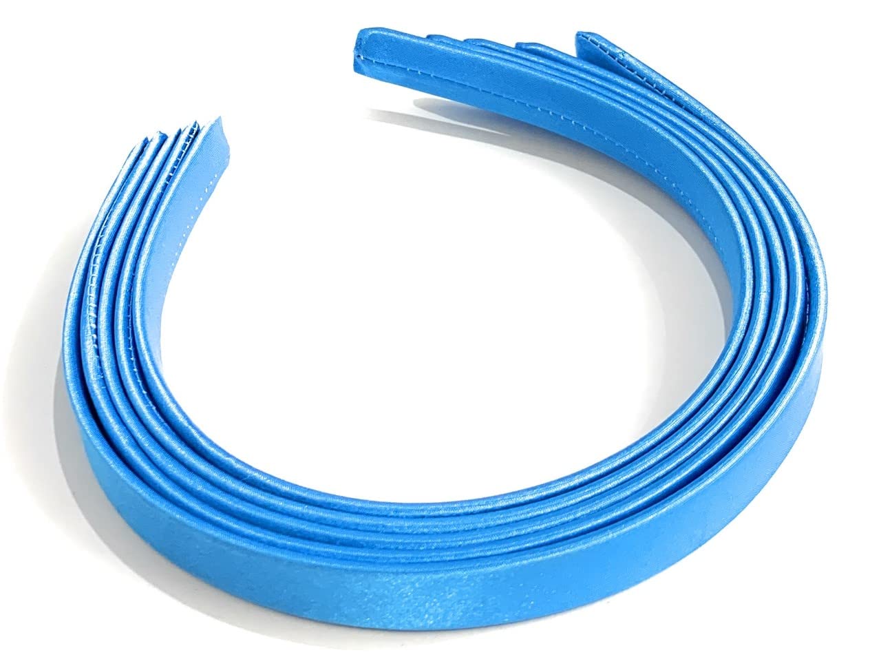 5 x 15mm Thick Plain Satin Headbands Pack School Girls Alice Hair Band DIY Headband Set UK (Cornflower Blue)