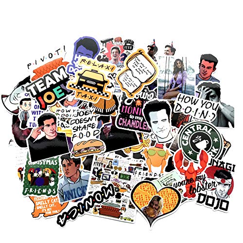 66pcs Friends tv Show Creative DIY Stickers Funny Decorative Cartoon for Cartoon PC Luggage Computer Notebook Phone Home Wall Garden Window Snowboard