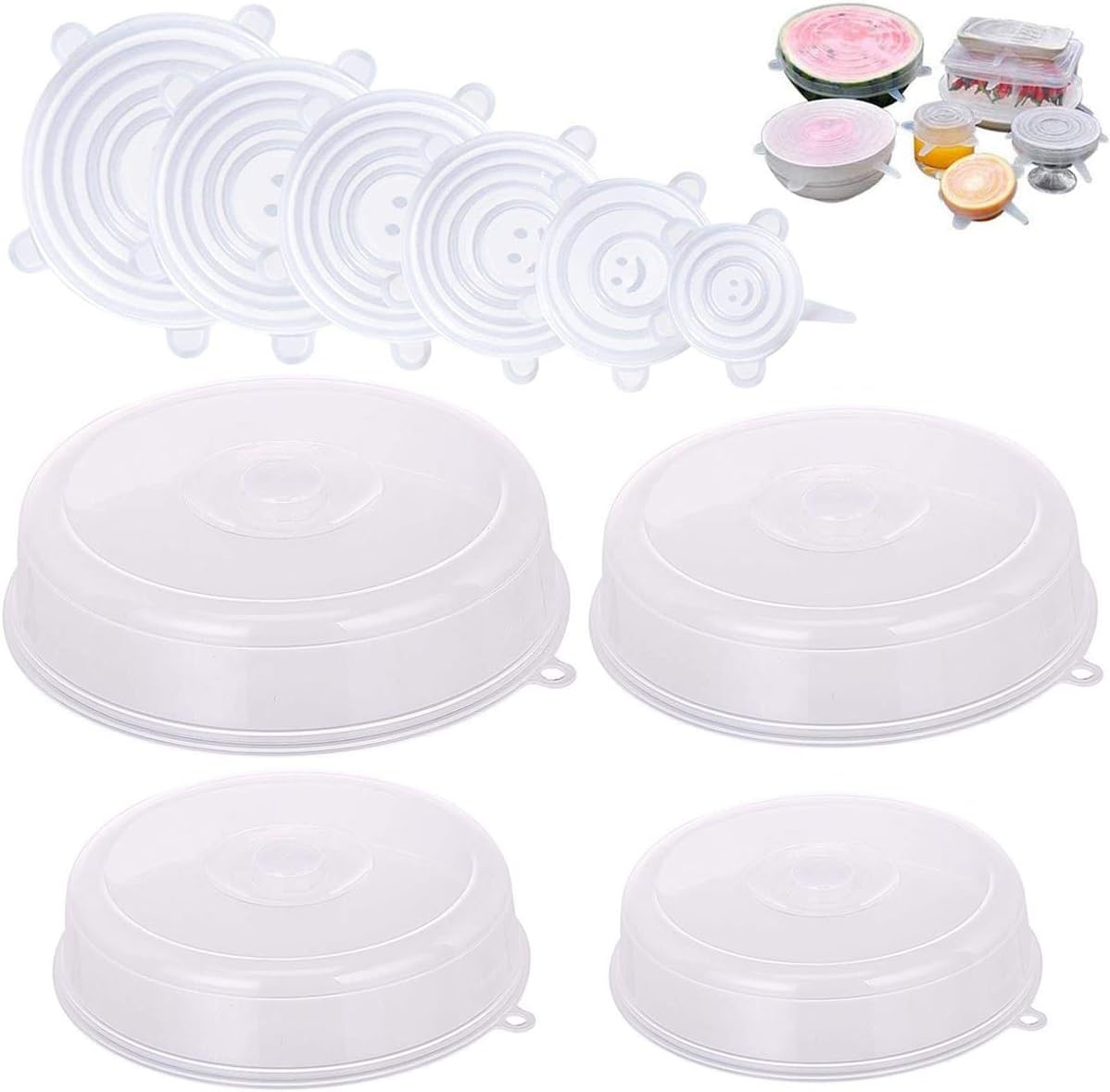 Jwtyu Mikrowellen Abdeckung 3-teilig - Spritzschutz Für Mikrowelle (23cm + 2x17cm)