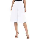 Urban CoCo Women's A-Line Elastic High Waist Flare Work Midi Knee Length Stretchy Skirt