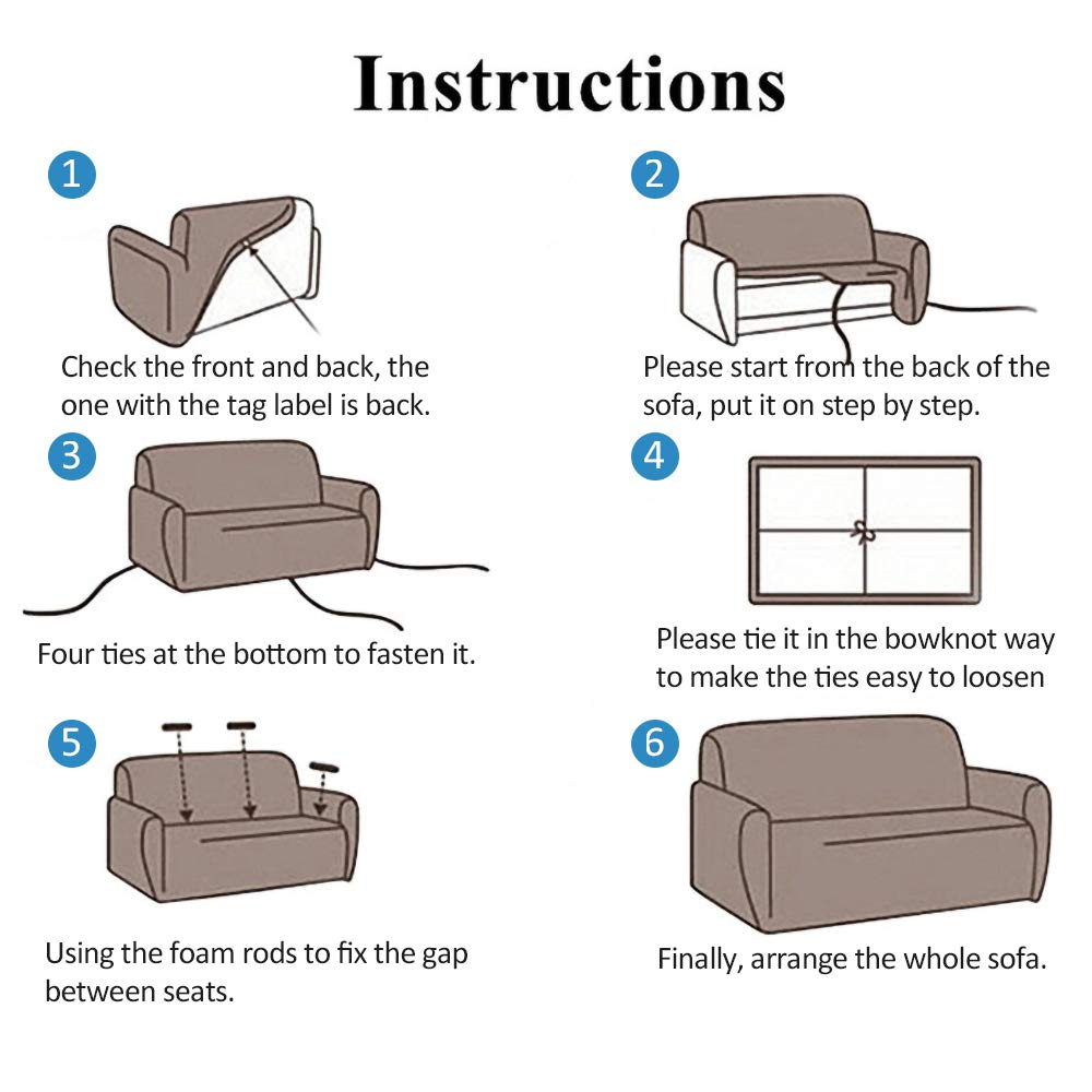 INMOZATA 1 Piece Stretch Seat Chair Covers Couch Slipcover Polyester Spandex Living Room Sofas Furniture Washable Slip Sofa Cover Shield Protector(Chair, Navy Blue)