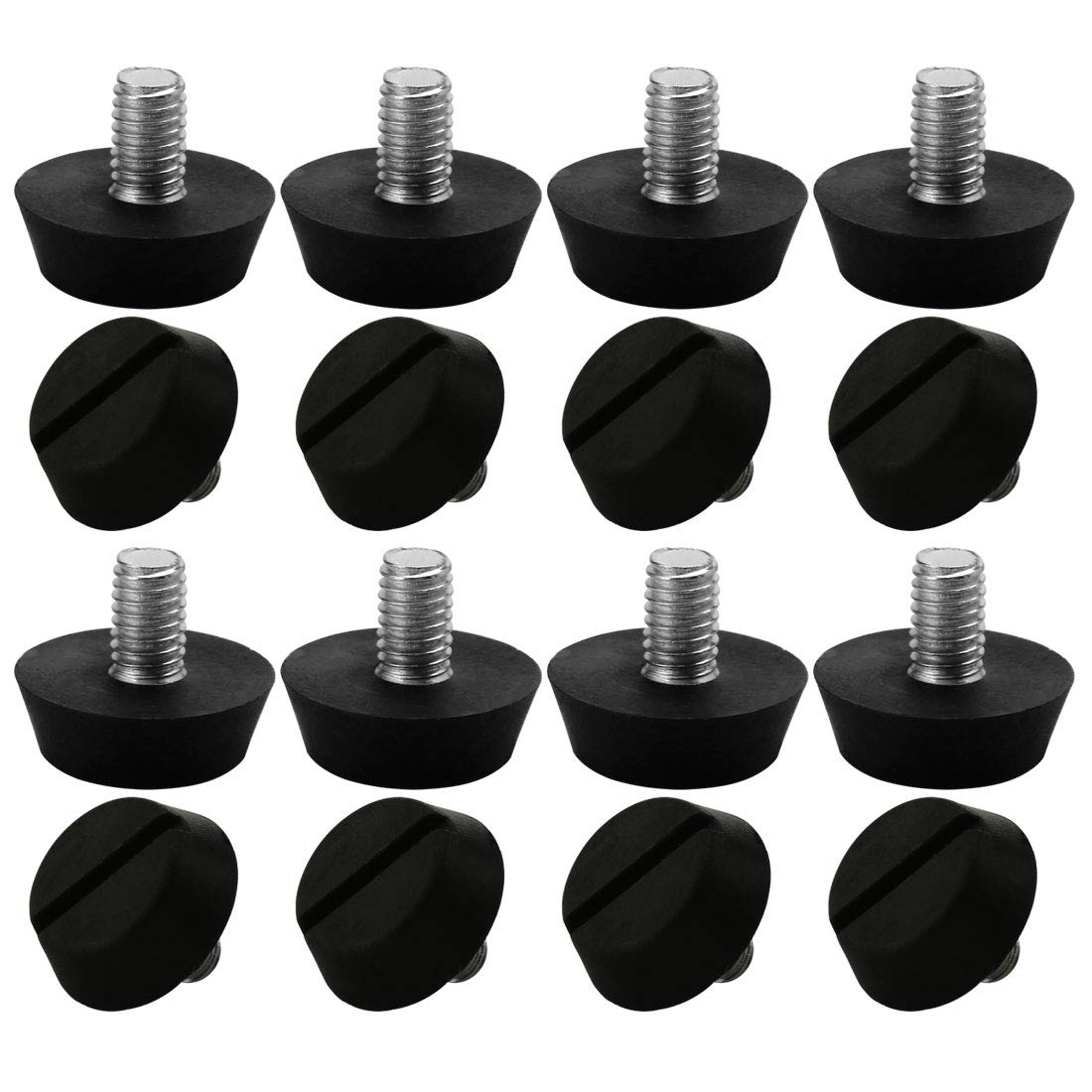 Sourcingmap M6 x 10 x 20mm Furniture Glide Leveling Feet Adjustable Leveler Floor Protector for Chair Sofa Legs16 Pack