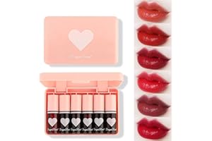 MINFEI 6 Colors Lip Tint Stain Set,Korean Lip Gloss Lip Tint Stain Mini Liquid Lipstick Multi-use Lip and Cheek Tint