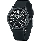 PINDOWS Watches for Women, Analog Quartz Ladies Watches for Students Women and Men, 30M Waterproof Military Time Luminous Easy-Read Dial