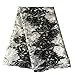 pqdaysun 5 Yards African Net Lace Fabrics Nigerian French Fabric Embroidered and Rhinestones Guipure Cord Lace (black and white)