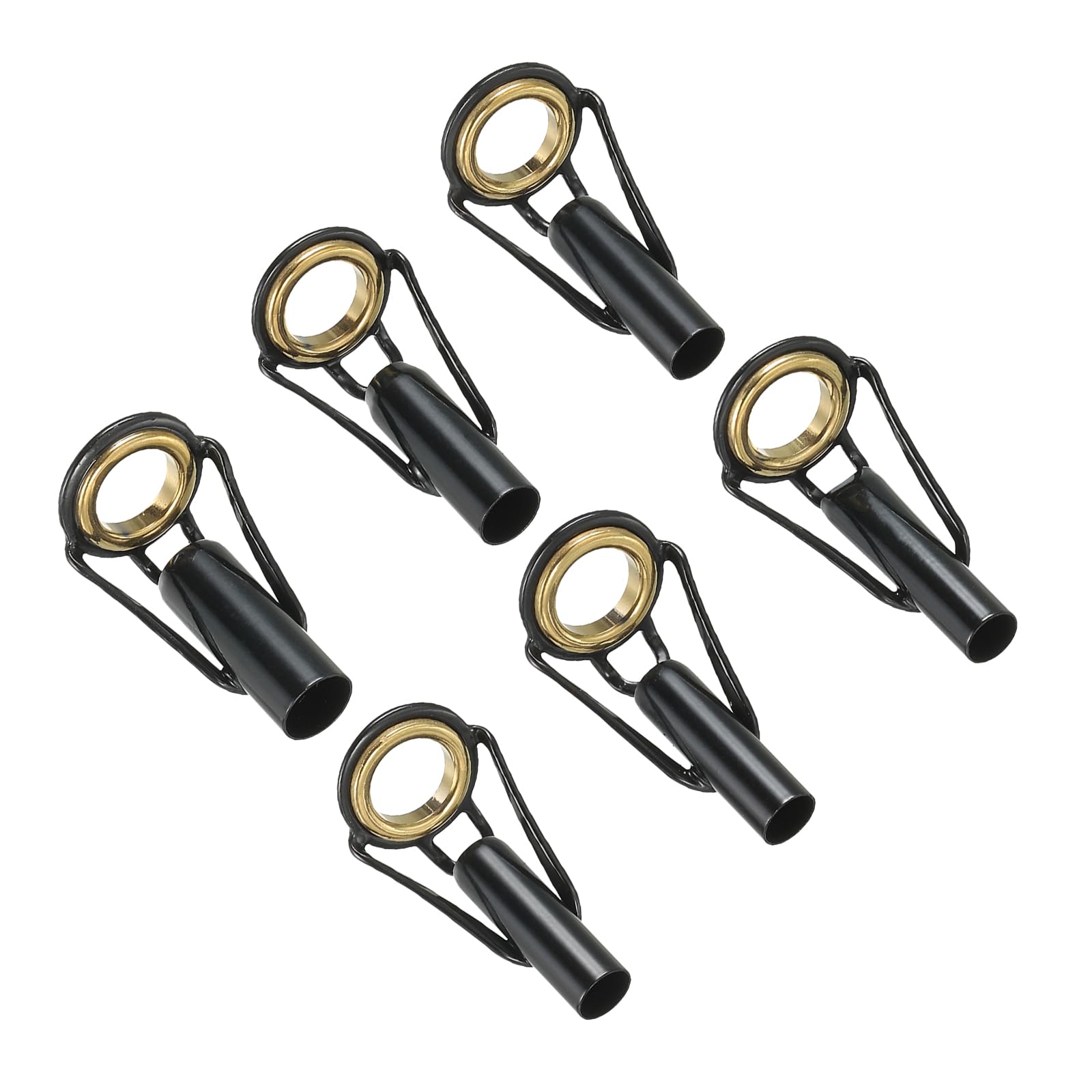 PATIKIL 4..2-5.5mm Fishing Rod Tip Repair Kit, 6pcs Stainless Steel Pole Ring Guide Replacement for Saltwater Freshwater Fishing, Golden
