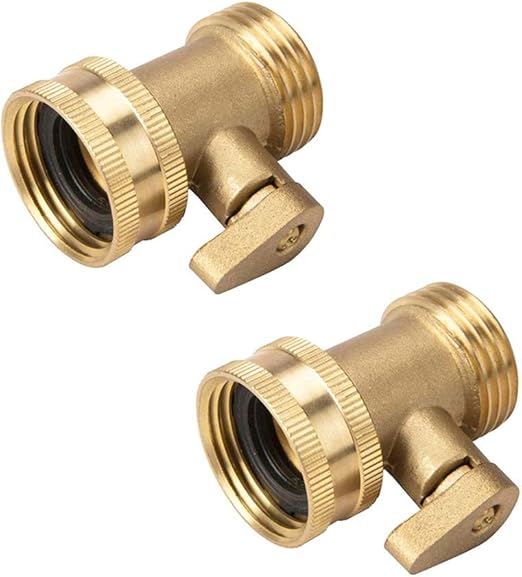 Amazon Com 2 Pack Garden Hose Brass Shut Off Valve 3 4 Thread