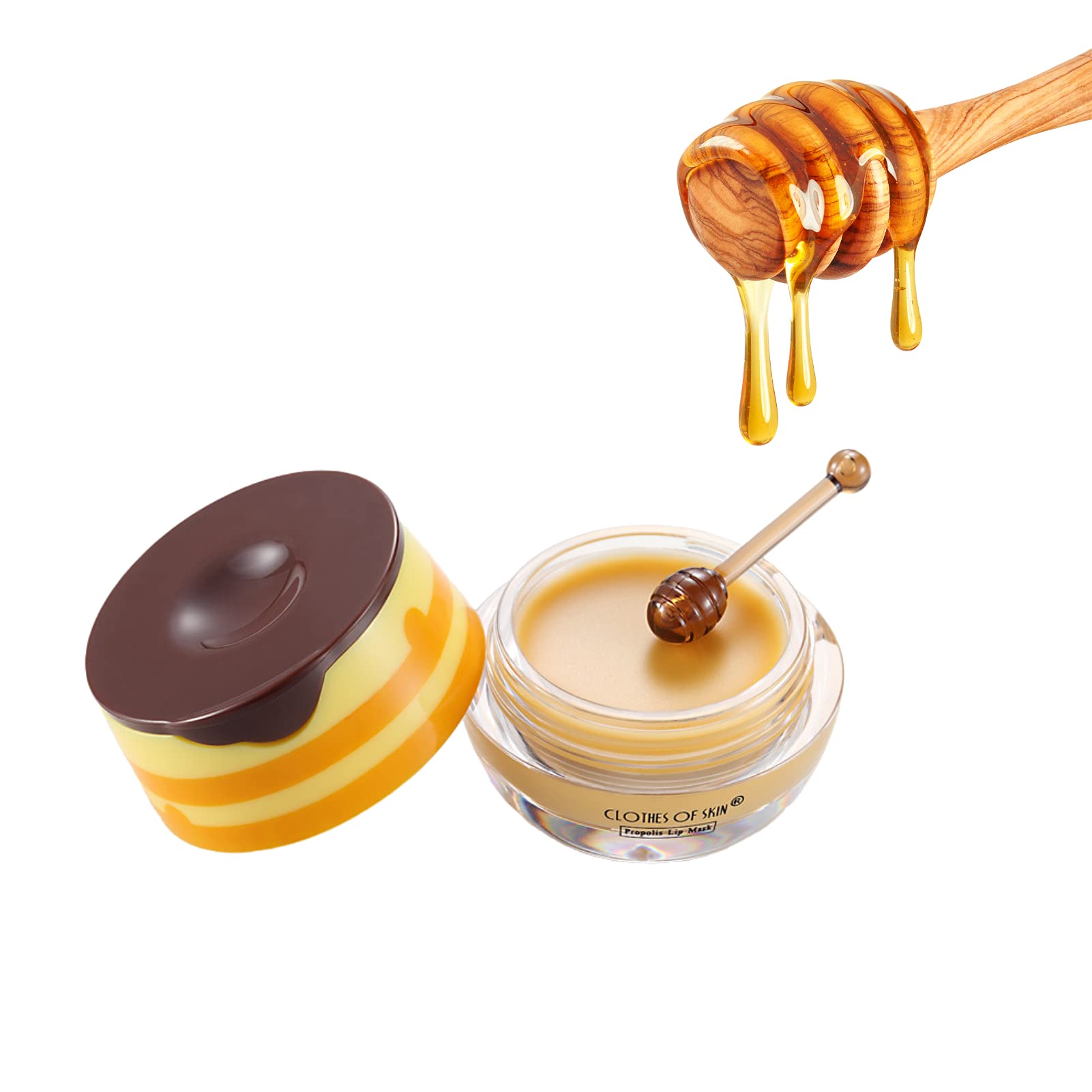 Lip Mask, Propolis Moisturizing Lip Mask Removing Dead Skin Nourishing, Lip Care Gel Masks, Anti-Wrinkle Lip Mask With Brush
