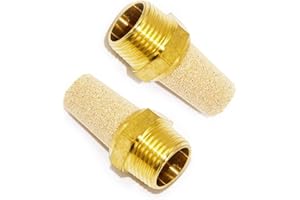 Joywayus Air Pneumatic Muffler Long Exhaust Muffler 3/8" NPT Male Brass Flow Control Silencer Air Fitting(Pack of 2)