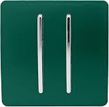 Trendi Switch 2 Gang 2 Way 240V Screwless Front Plate Green ART-SS4DG
