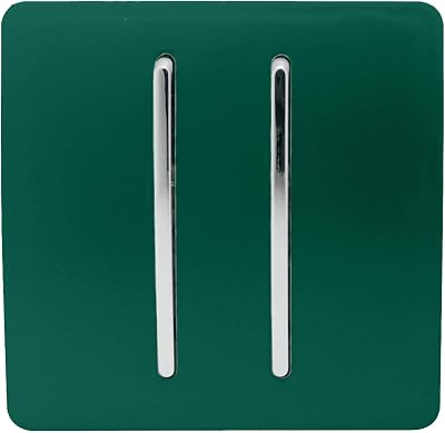 Trendi Switch 2 Gang 2 Way 240V Screwless Front Plate Green ART-SS4DG