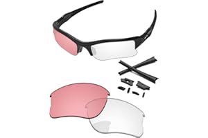 PapaViva Replacement Lenses & Rubber Kits for Oakley Flak Jacket XLJ OO9009 63mm Sunglass